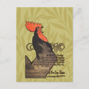 Carte Postale Rooster Steinlen Cocorico