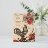 Carte Postale Rooster vintage (Debout devant)
