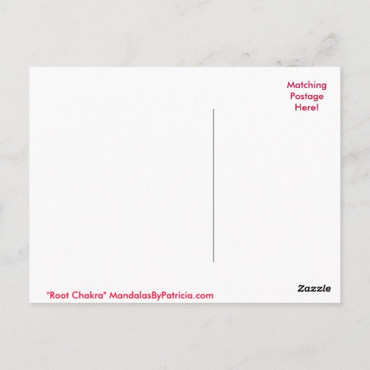 Carte postale "Root Chakra" (Dos)