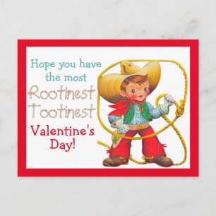 Carte Postale Rootin Tootin Vintage Cowboy Valentines Jour Enfan