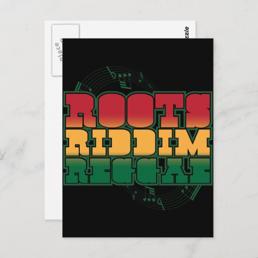 Carte Postale Roots Riddim Reggae (Devant / Derrière)