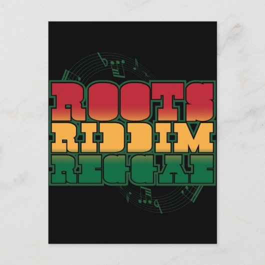 Carte Postale Roots Riddim Reggae (Devant)