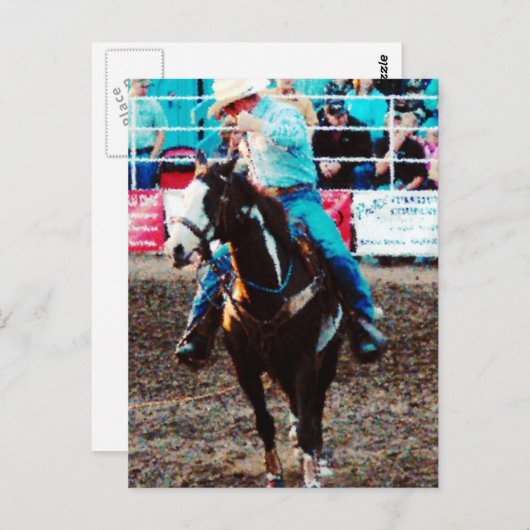 Carte Postale Roper sur un Pinto (Devant / Derrière)