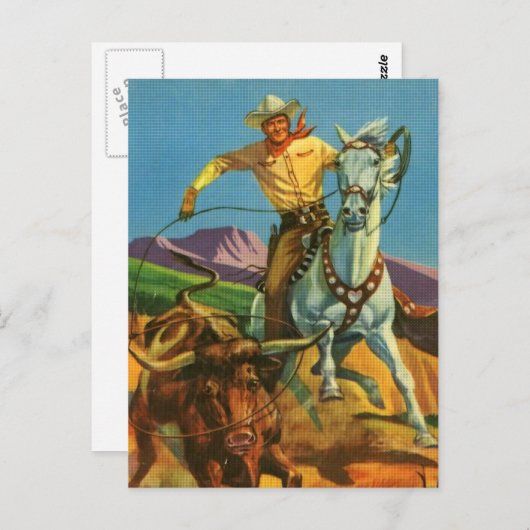 Carte Postale Roping a Steer (Devant / Derrière)