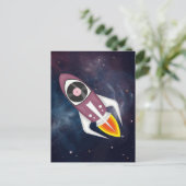 Carte Postale Roquette de musique violette dans l'espace (Debout devant)