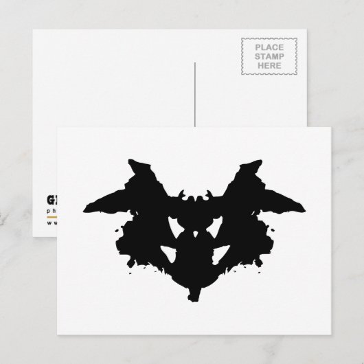 Carte Postale Rorschach Inkblot (Devant / Derrière)