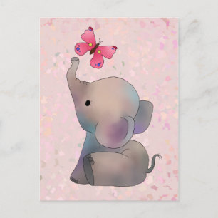 Carte Postale Rosa Elefant