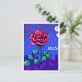 Carte Postale Rosa pixelada estilo retro (Debout devant)