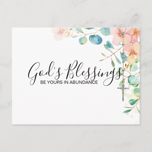 Carte Postale Rosaire catholique Eucalyptus Religieux Pêche Flor (Devant)