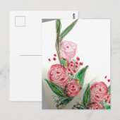Carte Postale Rosas Rouges Asymétrique (Devant / Derrière)