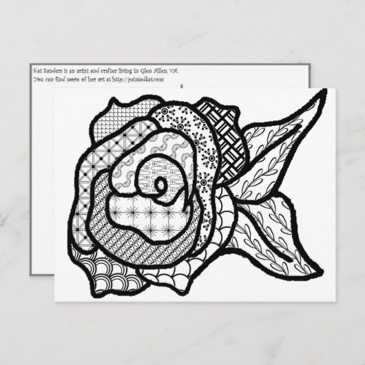 Carte postale rose (Devant / Derrière)