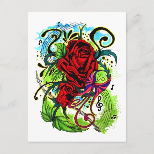 Carte Postale Rose (Devant)