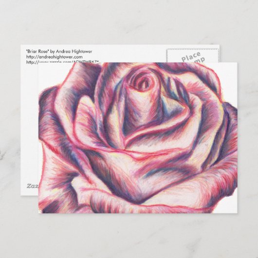 Carte Postale Rose (Devant / Derrière)