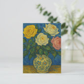 Carte postale rose (Debout devant)