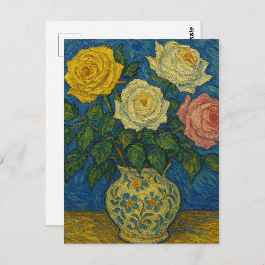 Carte postale rose (Devant / Derrière)