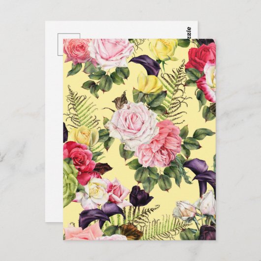 Carte Postale Rose (Devant / Derrière)