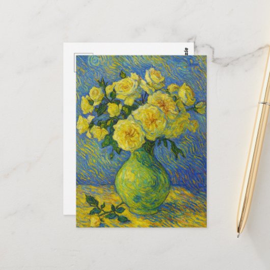 Carte postale rose (Devant/Arrière en situation)