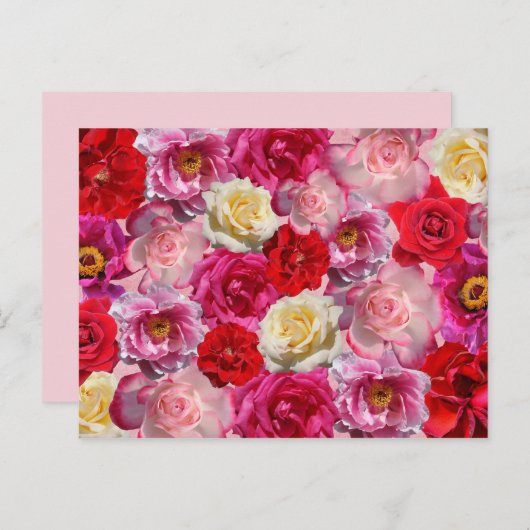 carte postale rose (Devant / Derrière)