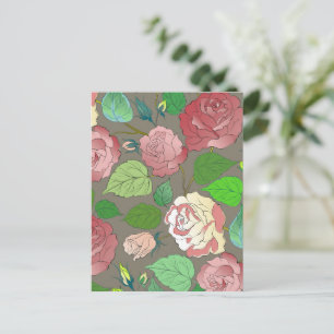 Carte Postale Rose 30