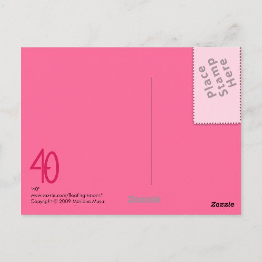 Carte postale rose 40 (Dos)