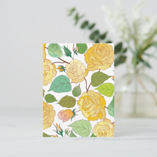 CARTE POSTALE ROSE 9 (Debout devant)