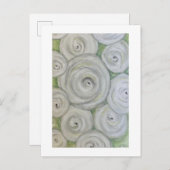 Carte Postale Rose à main unique. OEuvre originale (Devant / Derrière)