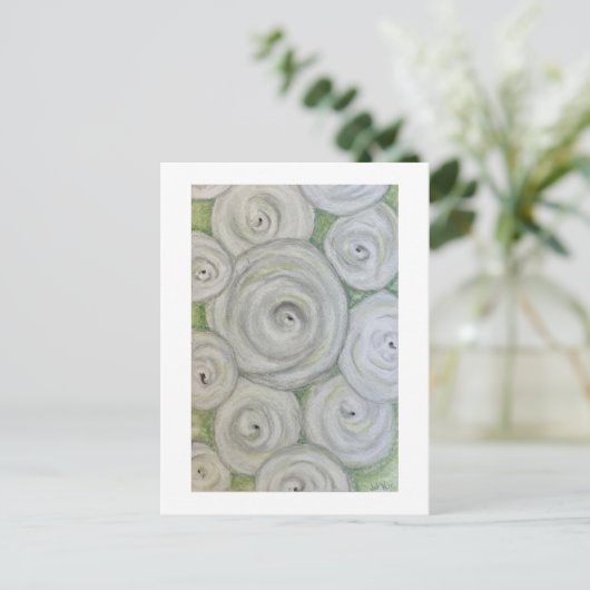 Carte Postale Rose à main unique. OEuvre originale (Debout devant)