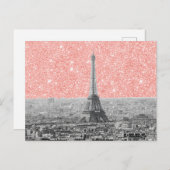Carte Postale Rose à Paris (Devant / Derrière)