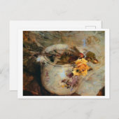 Carte Postale Rose à Vase par Boldini (Devant / Derrière)