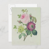 Carte Postale Rose, anémone et clématide (Devant / Derrière)