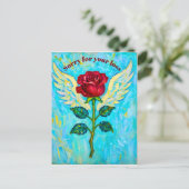 Carte Postale Rose Ange sympathie (Debout devant)