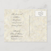 Carte Postale Rose anglais et Silver Bridal Shower Invitation (Dos)