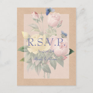 Carte Postale Rose anglais Garden Wedding Invitation RSVP