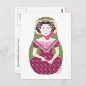 Carte postale Rose anglaise Matryoshka (Devant / Derrière)