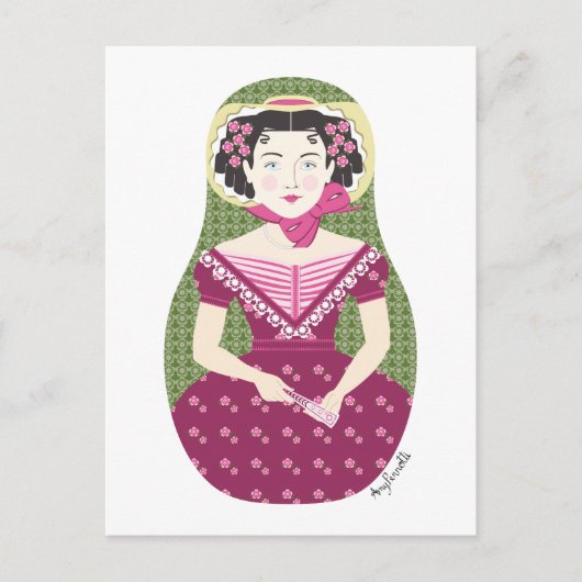 Carte postale Rose anglaise Matryoshka (Devant)