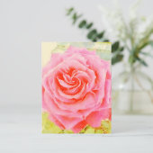 Carte postale rose aquarelle (Debout devant)