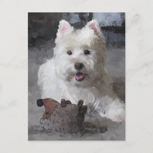 Carte Postale Rose Avec Un Nouveau Jouet (Devant)