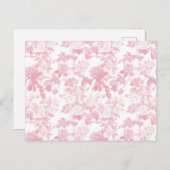 Carte Postale Rose blanc rose Chinoiserie Motif (Devant / Derrière)