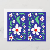 Carte postale Rose blanche florale brillante (Devant / Derrière)