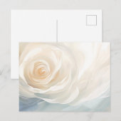 Carte Postale Rose blanche peinture abstraite (Devant / Derrière)