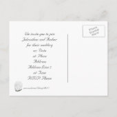 Carte Postale Rose blanche sur Black, invitation de mariage Cart (Dos)