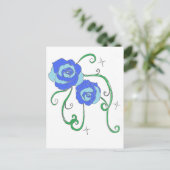 Carte Postale Rose bleu (Debout devant)