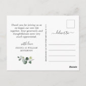 Carte Postale Rose bleu Eucalyptus Mariage 3 Merci photo (Dos)