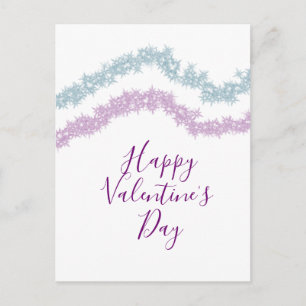 Carte Postale rose bleu paillettes scintillement jour de la Sain