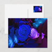 Carte Postale Rose bleu violet (Devant / Derrière)