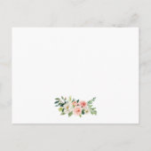 Carte Postale Rose Blush Floral Gold Détails du Mariage Insérer  (Dos)