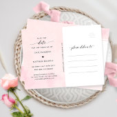 Carte Postale Rose, Blush, Rose Gold Chic Wedding Enregistrer la