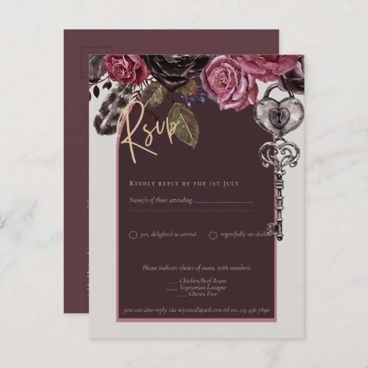 Carte Postale ROSE BOTHIQUE Bourgogne Mariage de automne (Devant / Derrière)