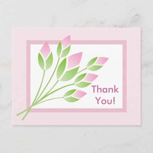 Carte postale rose Buds Merci (Devant)