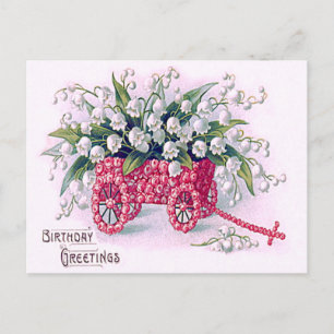 Carte Postale Rose Cart Lys de la Vallée